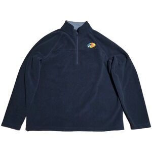 Bass Pro Shops Fleece Pullover Jacket Men's‎ Size L Black 1/4 Zip Logo